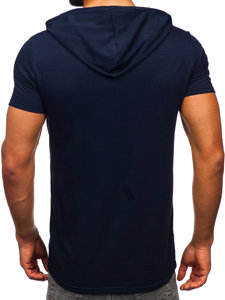 Men's Printed T-shirt with Hood Navy Blue Bolf 8T971