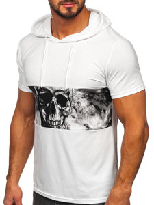 Men's Printed T-shirt with Hood White Bolf 8T971