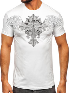 Men's Printed T-shirt with Sequins White Bolf MT3037