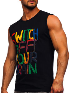 Men's Printed Tank Top Black Bolf 14803-1