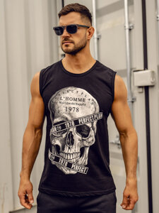 Men's Printed Tank Top Black Bolf 14807