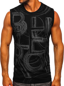 Men's Printed Tank Top Black-Graphite Bolf 14818