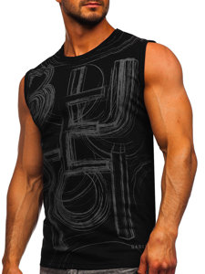 Men's Printed Tank Top Black-Graphite Bolf 14818