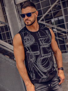 Men's Printed Tank Top Black-Graphite Bolf 14818A