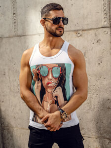 Men’s Printed Tank Top White Bolf 143027A