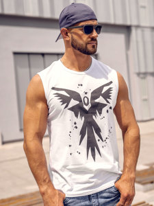 Men's Printed Tank Top White Bolf 14804A