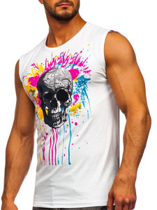 Men's Printed Tank Top White Bolf 14805