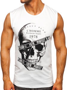 Men's Printed Tank Top White Bolf 14807