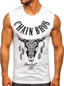 Men's Printed Tank Top White Bolf 14809