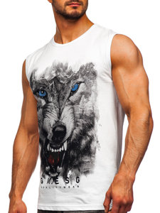 Men's Printed Tank Top White Bolf 14824