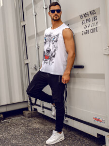 Men's Printed Tank Top White Bolf 14824