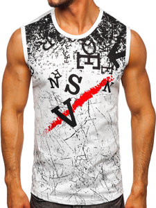 Men's Printed Tank Top White Bolf 14826