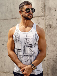 Men’s Printed Tank Top White Bolf 14846A