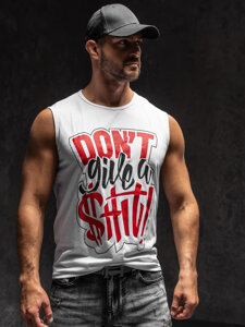 Men's Printed Tank Top White Bolf KS2074