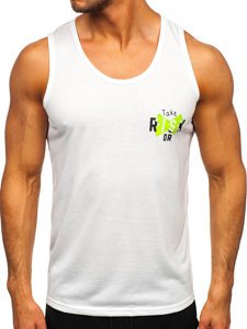 Men's Printed Tank Top White-Green Bolf HY818