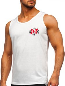 Men's Printed Tank Top White-Red Bolf HY818