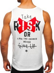 Men's Printed Tank Top White-Red Bolf HY818