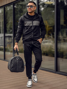 Men's Printed Tracksuit with hood Black Bolf 8C8115