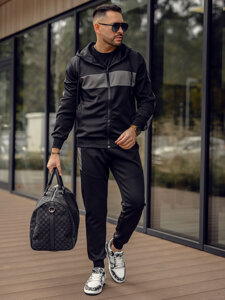 Men's Printed Tracksuit with hood Black Bolf 8C8115