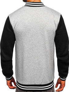 Men's Printed Zip Sweatshirt Grey Bolf 10