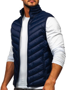 Men's Quilted Gilet Navy Blue Bolf 13073