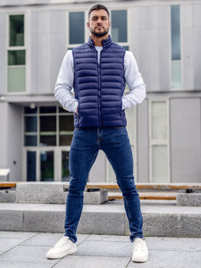 Men's Quilted Gilet Navy Blue Bolf LY32A