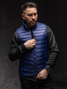 Men's Quilted Gilet Navy Blue Bolf LY32A1