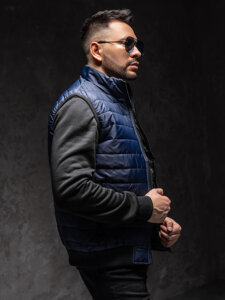 Men's Quilted Gilet Navy Blue Bolf MY77A1