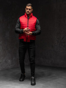 Men's Quilted Gilet Red Bolf MY77A1