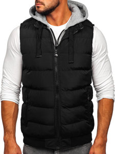 Men's Quilted Gilet with Hood Black Bolf 5M751