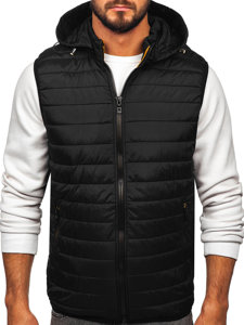 Men's Quilted Gilet with Hood Black Bolf 7157