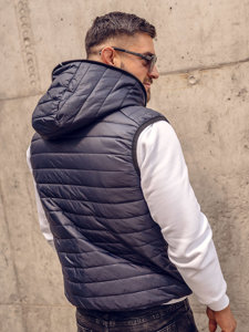 Men's Quilted Gilet with Hood Navy Blue Bolf 7106A