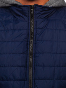 Men's Quilted Gilet with Hood Navy Blue Bolf 8M983