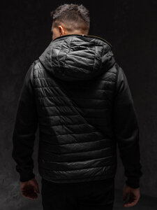 Men’s Quilted Gilet with hood Black Bolf 7106A1