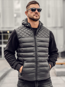 Men's Quilted Gilet with hood Black Bolf HDL88003A