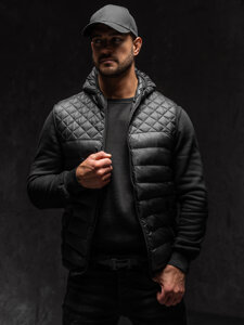 Men's Quilted Gilet with hood Black Bolf HDL88003A1