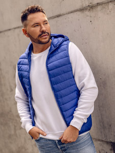 Men's Quilted Gilet with hood Cobalt Bolf LY36A