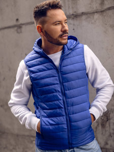 Men's Quilted Gilet with hood Cobalt Bolf LY36A