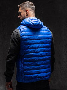 Men’s Quilted Gilet with hood Cobalt Bolf LY36A1