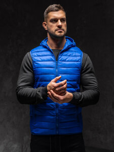 Men’s Quilted Gilet with hood Cobalt Bolf LY36A1