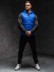 Men’s Quilted Gilet with hood Cobalt Bolf LY36A1