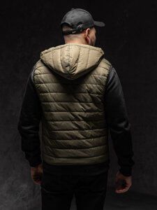 Men's Quilted Gilet with hood Green Bolf MY88A1