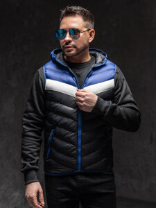 Men’s Quilted Gilet with hood Navy Blue Bolf HDL88004A1