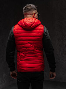 Men’s Quilted Gilet with hood Red Bolf LY36A1