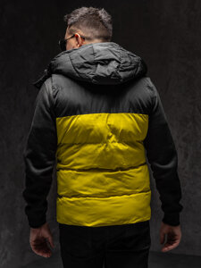 Men’s Quilted Gilet with hood Yellow Bolf 1189A1