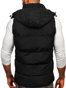 Men's Quilted Hooded Gilet Black Bolf 1189