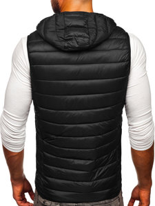 Men's Quilted Hooded Gilet Black Bolf 13072