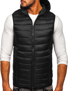 Men's Quilted Hooded Gilet Black Bolf 13072