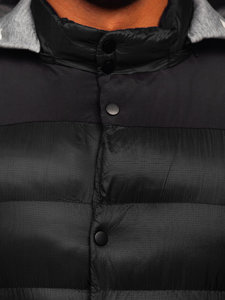 Men's Quilted Hooded Gilet Black Bolf 13078