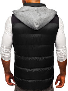 Men's Quilted Hooded Gilet Black Bolf 13078